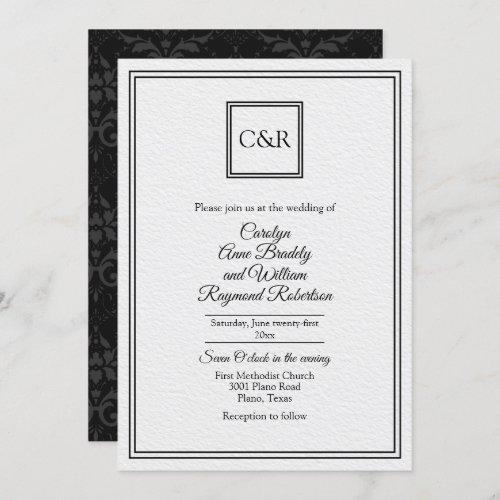 Chic Contemporary 2 Wedding Invitation