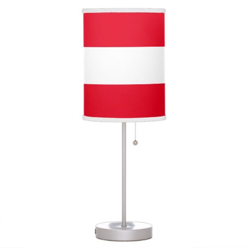 Chic Contemporary Bright Red White Wide Stripes Table Lamp