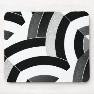 chic contemporary stylish black/white chevron mouse pad