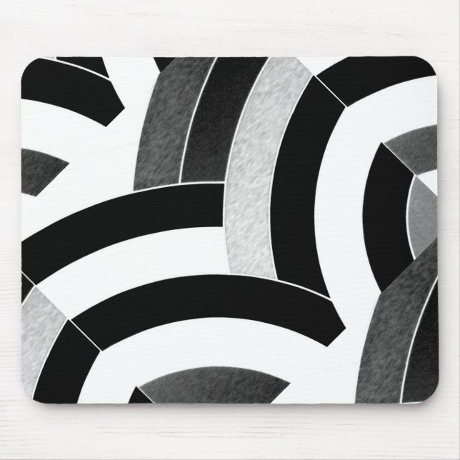 chic contemporary stylish black/white chevron mouse pad (Front)