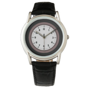 Chic Contemporary Teal Black Men's Leather Watch