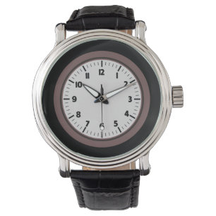 Chic Contemporary Teal Black Men's Leather Watch