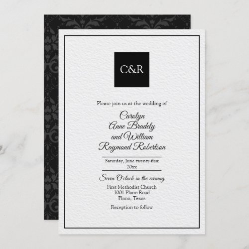 Chic Contemporary Wedding Invitation