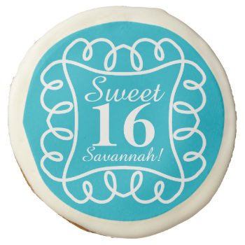 Chic Cookies_modern Sweet 16 Sugar Cookie by GiftMePlease at Zazzle