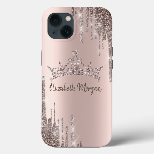 Chic Cool Glitter Crown Drop  iPhone 13 Case