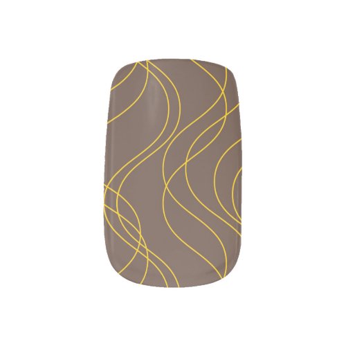 Chic cool trendy decorative wavy curvy lines minx nail art