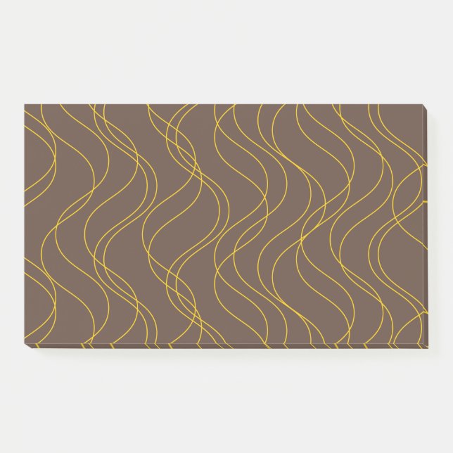 Chic, cool, trendy, decorative wavy curvy lines post-it notes (Front)