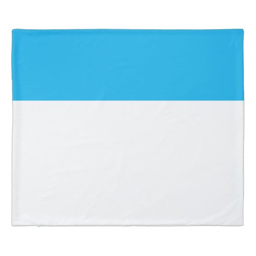 Chic Cool White Top Edge Bold Sky Blue Color Block Duvet Cover