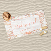 Chic Copper Marble Rose Gold Bridesmaid