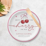 Chic Coquette Cherry on Top Bridal Shower Paper Plates<br><div class="desc">Chic Coquette Cherry on Top Bridal Shower Paper Plates</div>