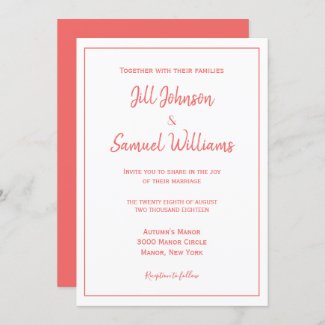 Chic Coral and White Wedding
