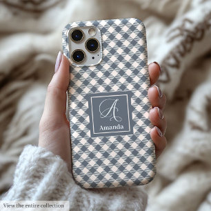 Chic Coral Grey iPhone Case Custom Name Keepsake