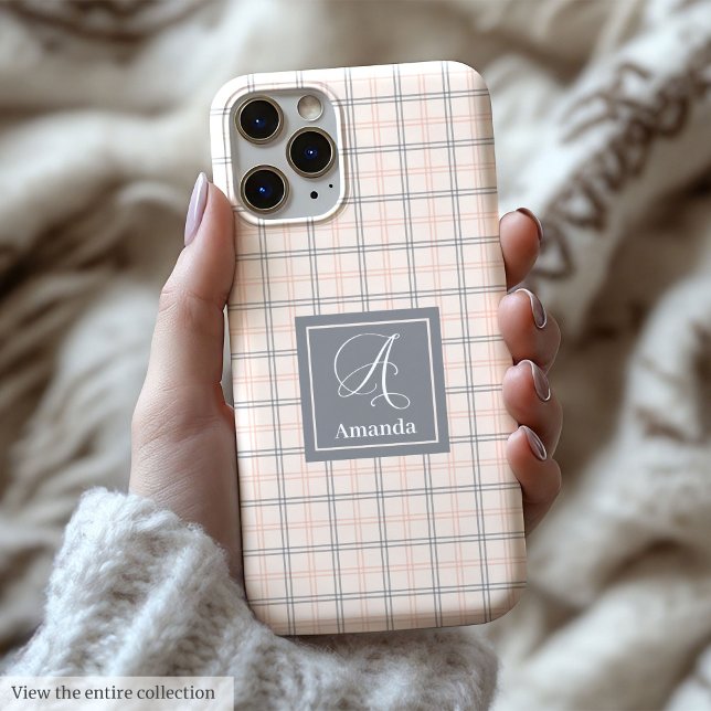 Chic Coral Grey iPhone Case Trendy Custom Design (Chic Coral Grey iPhone Case Trendy Custom Design)