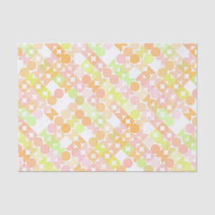 Chic Coral Orange Blush Pink Circles Art Pattern Tissue Paper