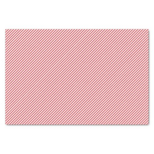 Chic Coral Pink Red White Stripes Pattern Tissue Paper