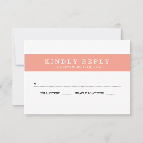 Chic Coral Stripes Wedding RSVP