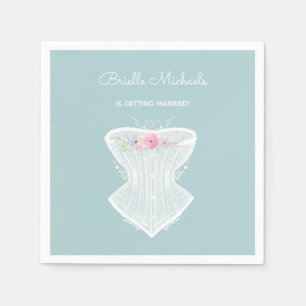 Chic Corset Floral Personal Lingerie Bridal Shower Napkins