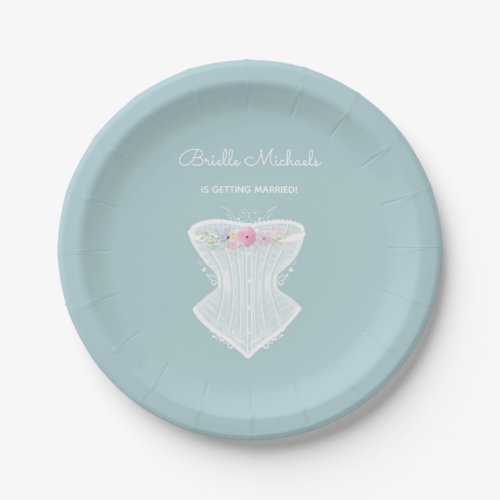 Chic Corset Floral Personal Lingerie Bridal Shower Paper Plates