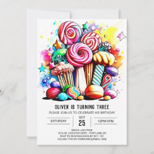 Chic Cotton Candy Birthday Invitation