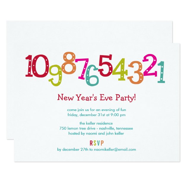 Chic Countdown New Year's Eve Party Invitation