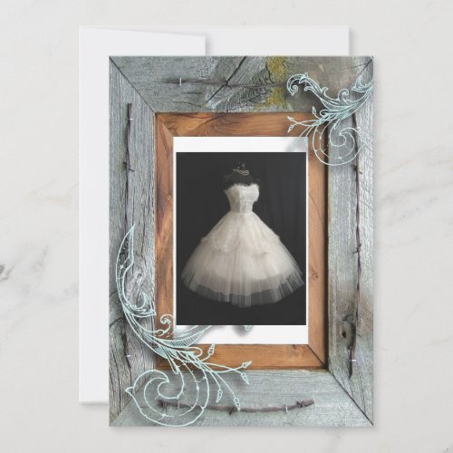 Chic Country Bridal Shower Tea Party Invitation