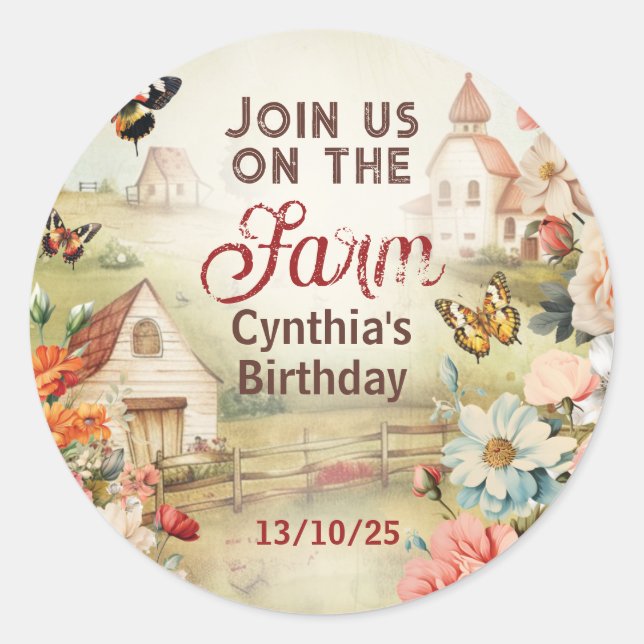 Chic Country Farm Stickers (Front)