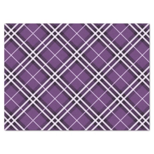 Chic Country Purple Black and White Plaid Tissue Paper