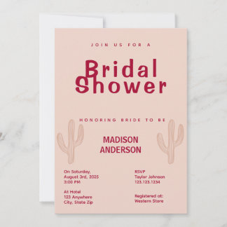Chic Country Theme Bridal Shower Invitation