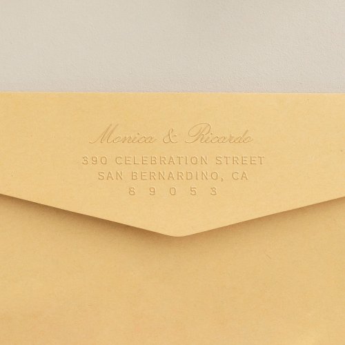 Chic Couple Calligraphy Wedding Return Address Embosser