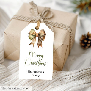Chic Cozy Neutral Earthy Rustic Minimal Christmas Gift Tags