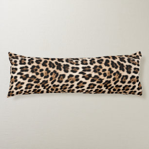 Chic Cream Black Leopard Print Body Pillow