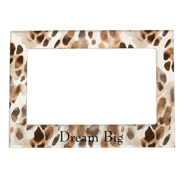 Chic Cream Brown Leopard Animal Print Magnetic Frame (Front)