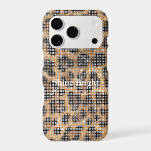Chic Cream Brown Leopard Animal Print Sparkle iPhone 17 Pro Case