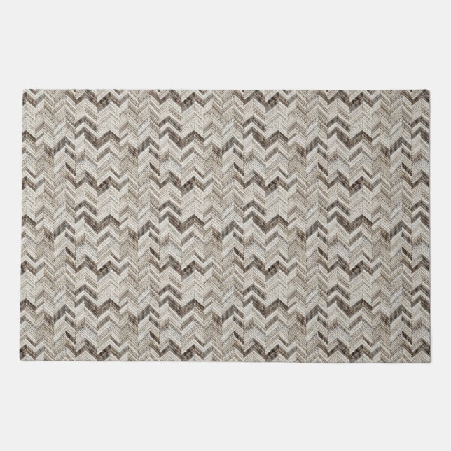 Chic cream chevron doormat (Front)