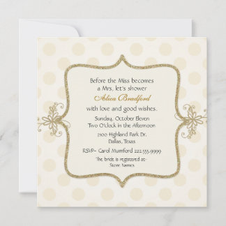 Chic Cream & Gold Bridal Shower Invitation