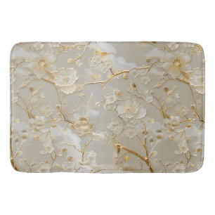 Chic cream gold floral bath mat
