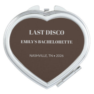Chic Cream Last Disco Bride Heart Compact Mirror