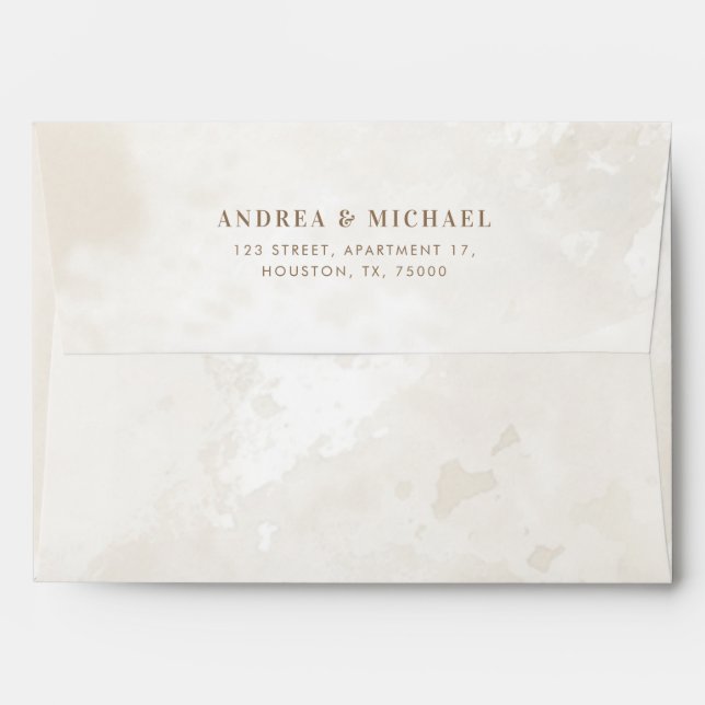 Chic Cream Marble Elegant Simple Classy Wedding Envelope (Back (Top Flap))