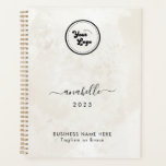 Chic Cream Marble Name Year Custom Business Logo Planner<br><div class="desc">This elegant planner would be great for your business/promotional needs. Easily add your own details by clicking on the "personalize" option.</div>