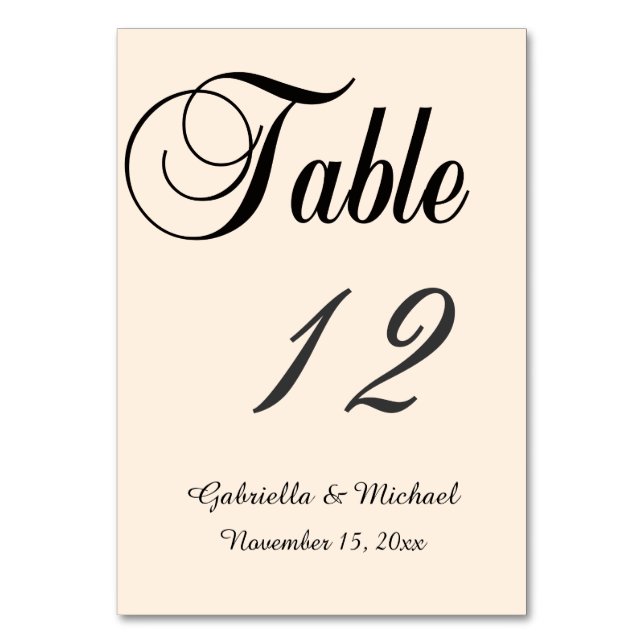 Chic Cream Table Number (Front)