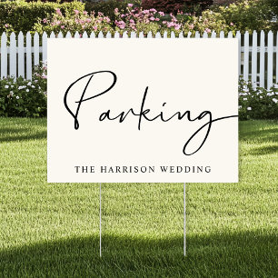 Chic Cream Wedding Parking Sign