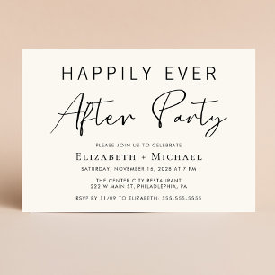 Chic Cream Wedding Reception After Party Invitation