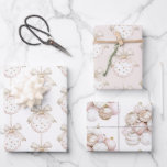 Chic Cream White Dots Bow Ornament Christmas Wrapping Paper Sheets<br><div class="desc">Chic Cream White Dots Bow Ornament Christmas</div>