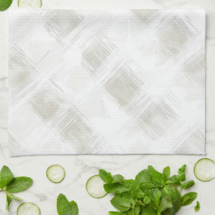 Chic Cream White Stripes Bridal Shower Kitchen Towel