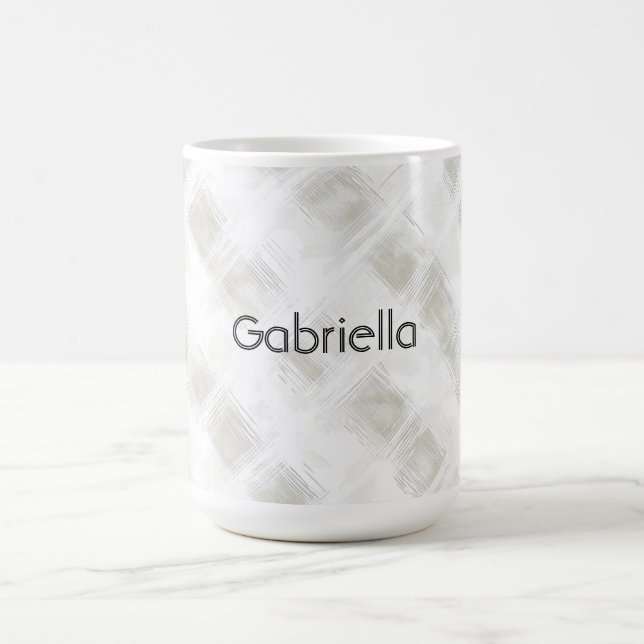 Chic Cream White Stripes Coffee Mug (Center)