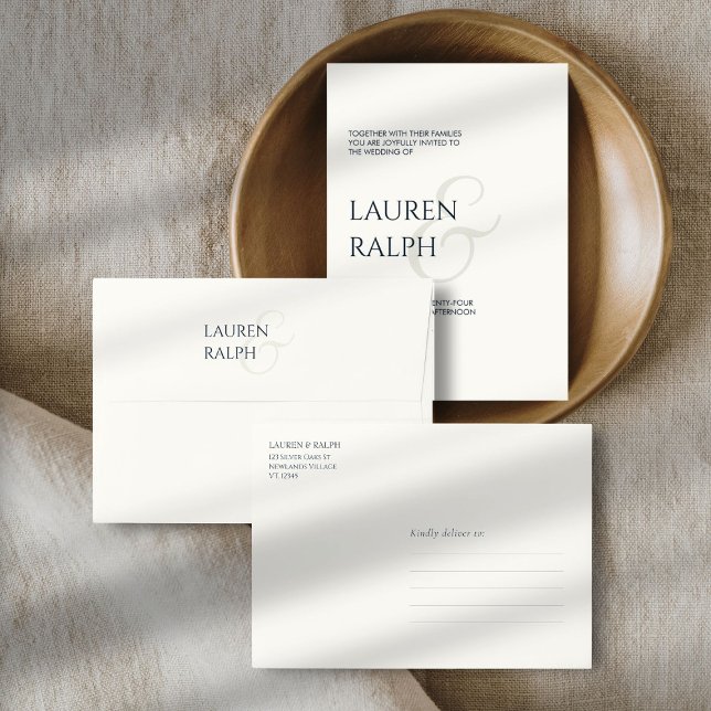 Chic Creamy Ivory Minimalist Wedding Invitation Envelope (Creator Uploaded)