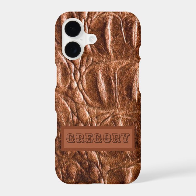 Chic Crocodile Skin Monogram Iphone Case (Back)