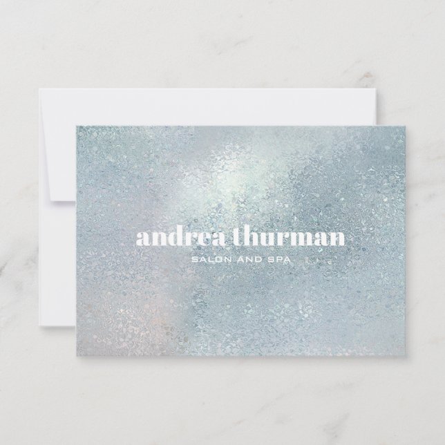 Chic Crystal Blue glass pearly iridescent Gift (Front)