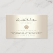 Chic Cupcake Bakery Pastry Chef Gold Glitter Drips Business Card (Back)