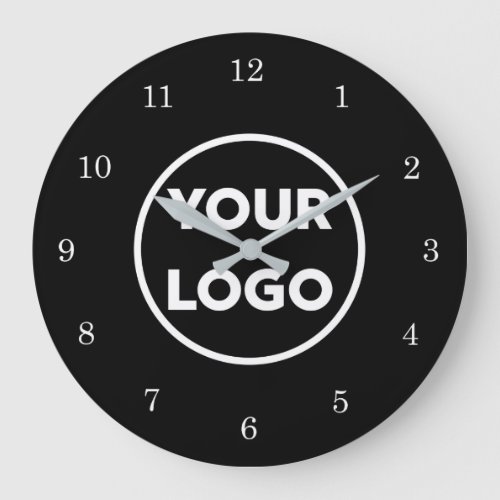 Chic Custom Business Logo on Black Background Large Clock